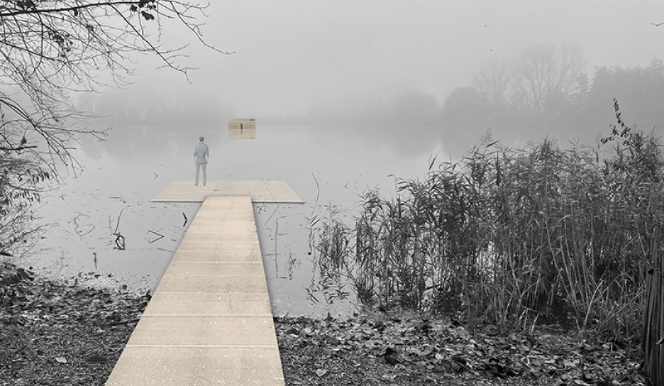 Zicht op het faunafort vanaf de achterzijde van de Sportschuur